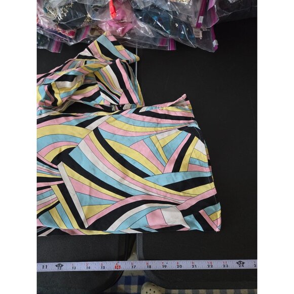 Mel & Lisa Silk Abstract Button Top Size 10 Psychedelic Op Art Retro 60s 70s - Picture 9 of 12